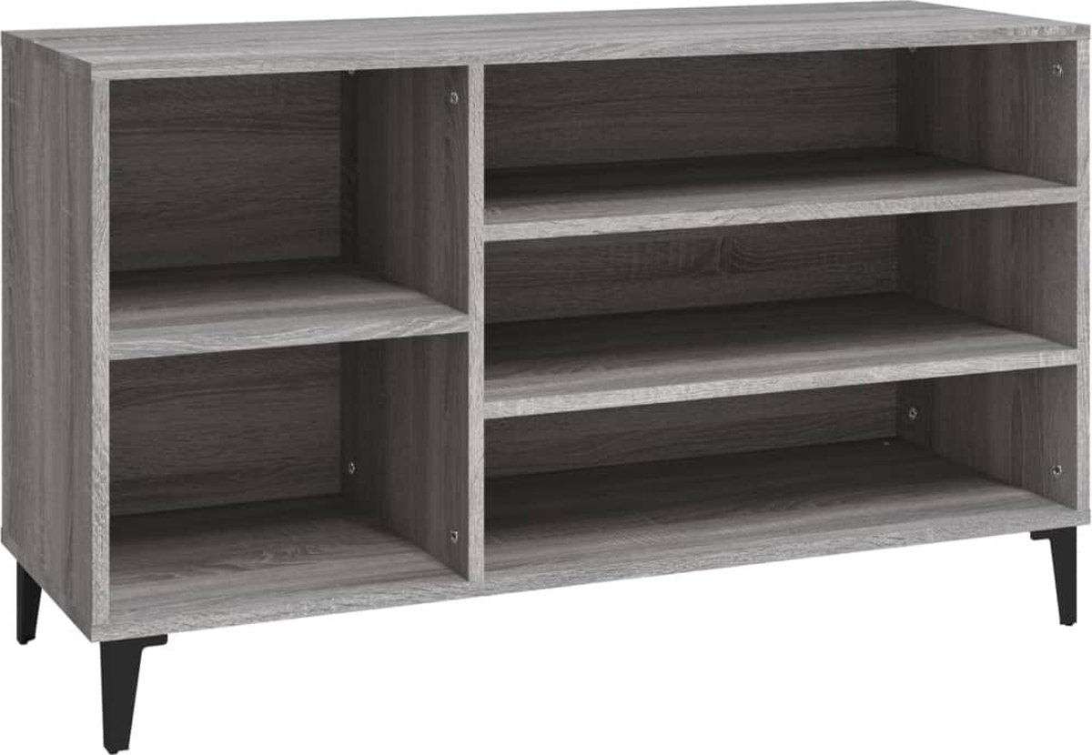vidaXL - Schoenenkast - 102x36x60 - cm - bewerkt - hout - sonoma - grijs (8720287224426)
