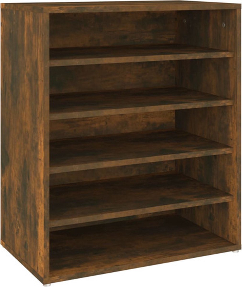 vidaXL - Schoenenkast - 60x35x70 - cm - bewerkt - hout - gerookt - eikenkleurig (8720286956793)