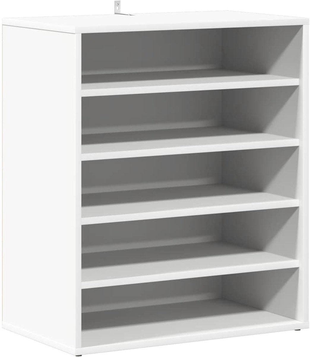 vidaXL - Schoenenkast - 60x35x70 - cm - bewerkt - hout - wit (8720286646168)