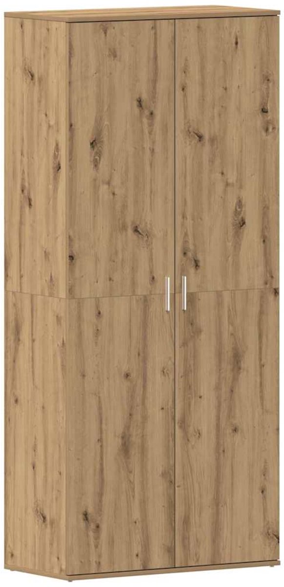 vidaXL - Schoenenkast - met - de - deur - Bruin - 80 - x - 39 - x - 180 - cm - Bewerkt - hout (8721158860378)