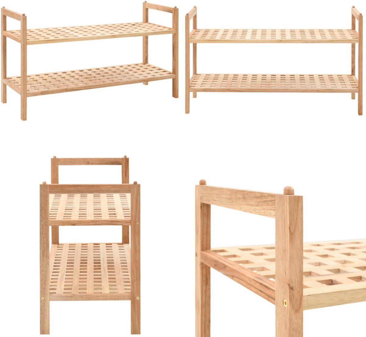 vidaXL Schoenenrek 69x26x40 cm massief walnotenhout - Schoenrek - Schoenrekken - Schoenorganiser - Schoenorganisers (8259284678739)