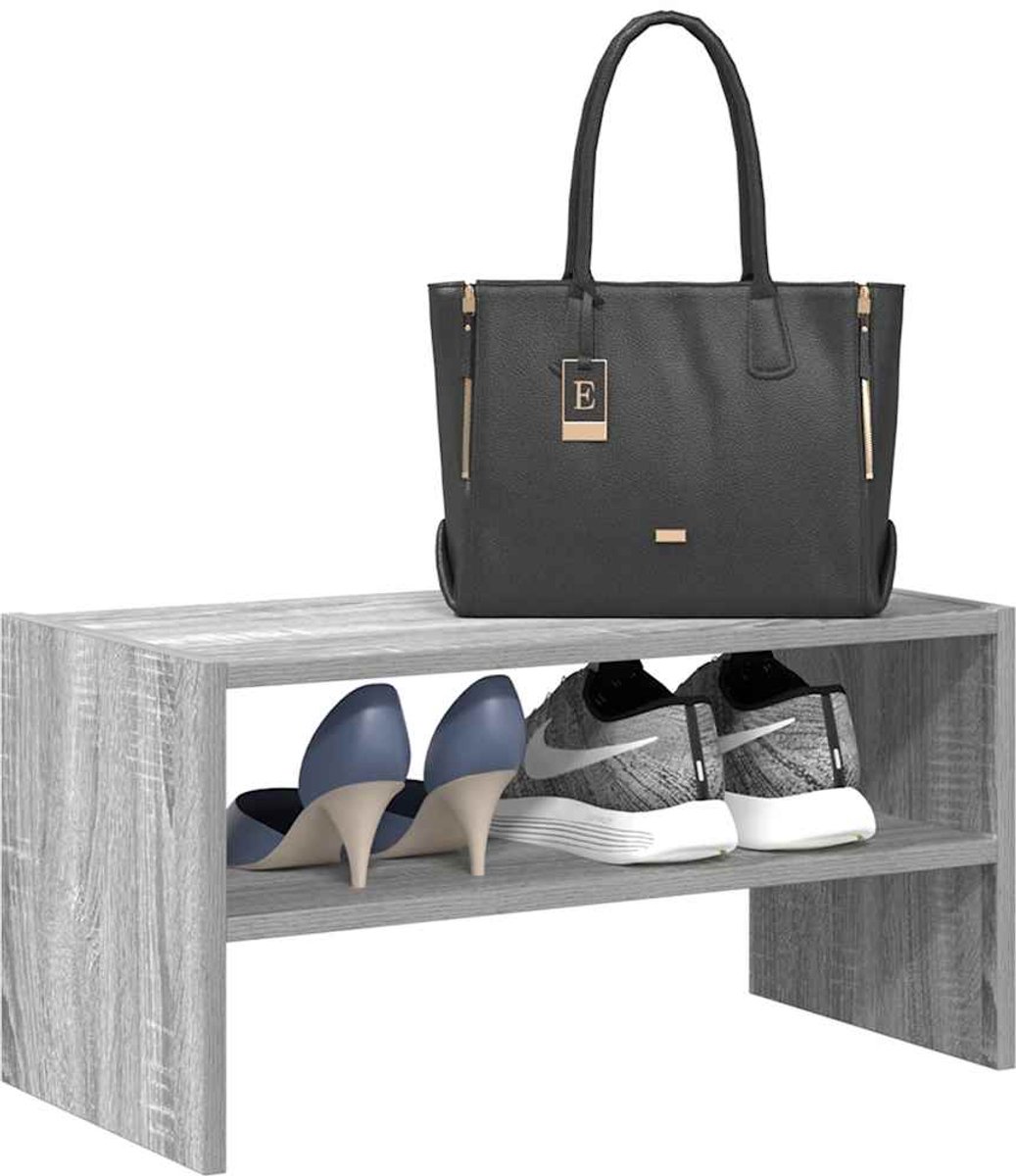 vidaXL - Schoenenrek - stapelbaar - 60x30x30,5 - cm - grijs - sonoma - eikenkleurig (8721158577467)