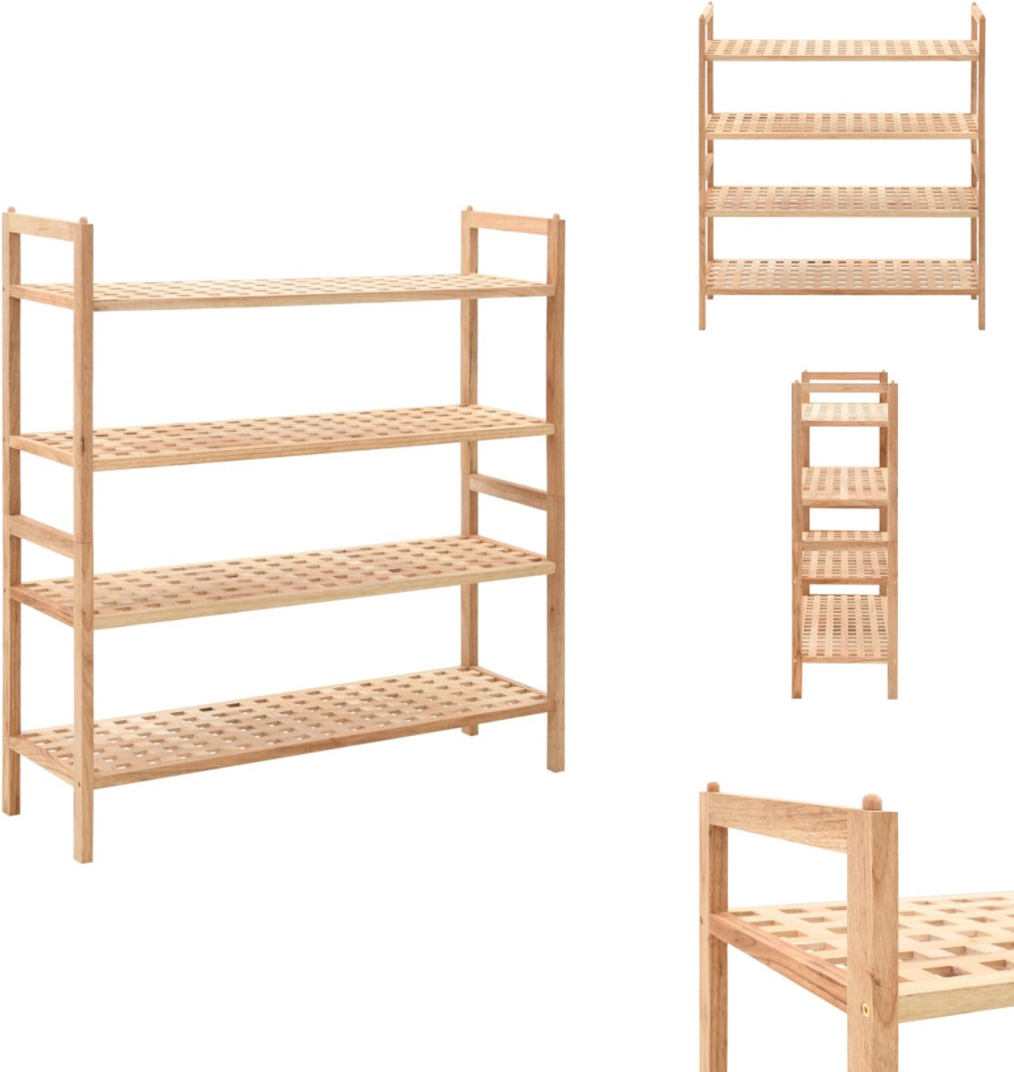 vidaXL Schoenrek - Schoenrekken - Schoenorganiser - Schoenorganisers - Schoenenrek 69x26x81 cm massief walnotenhout (8721096713774)