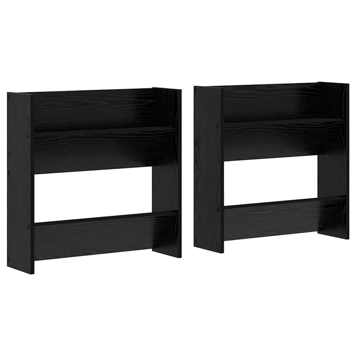 vidaXL - Wand - Schoenkast - 2 - pcs - Zwart - Eiken - 60 - x - 18 - x - 60 - cm - Bewerkt - hout (8721288728760)