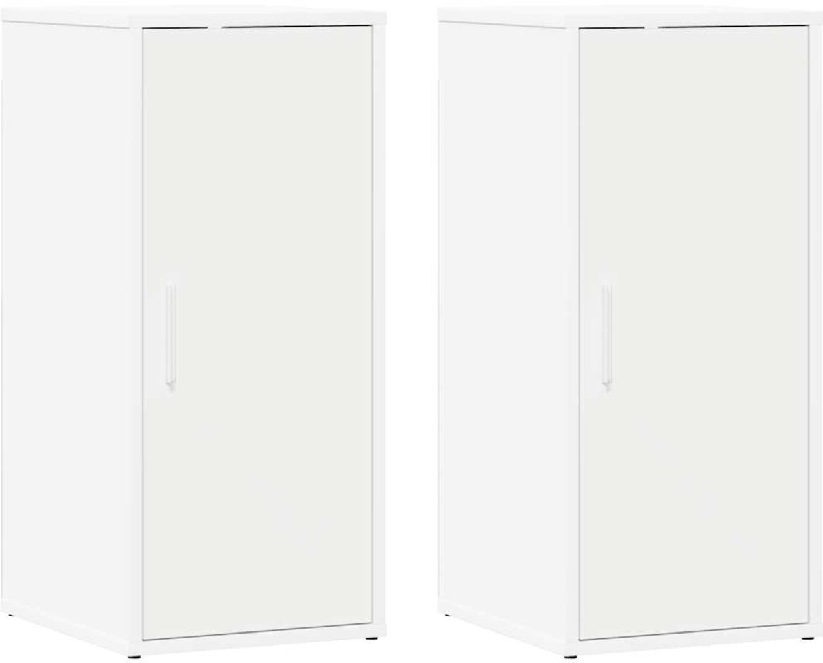2 st Schoenenkast | Schoenenrek | Opbergkasten 32x35x70 cm bewerkt hout wit (6248446695136)