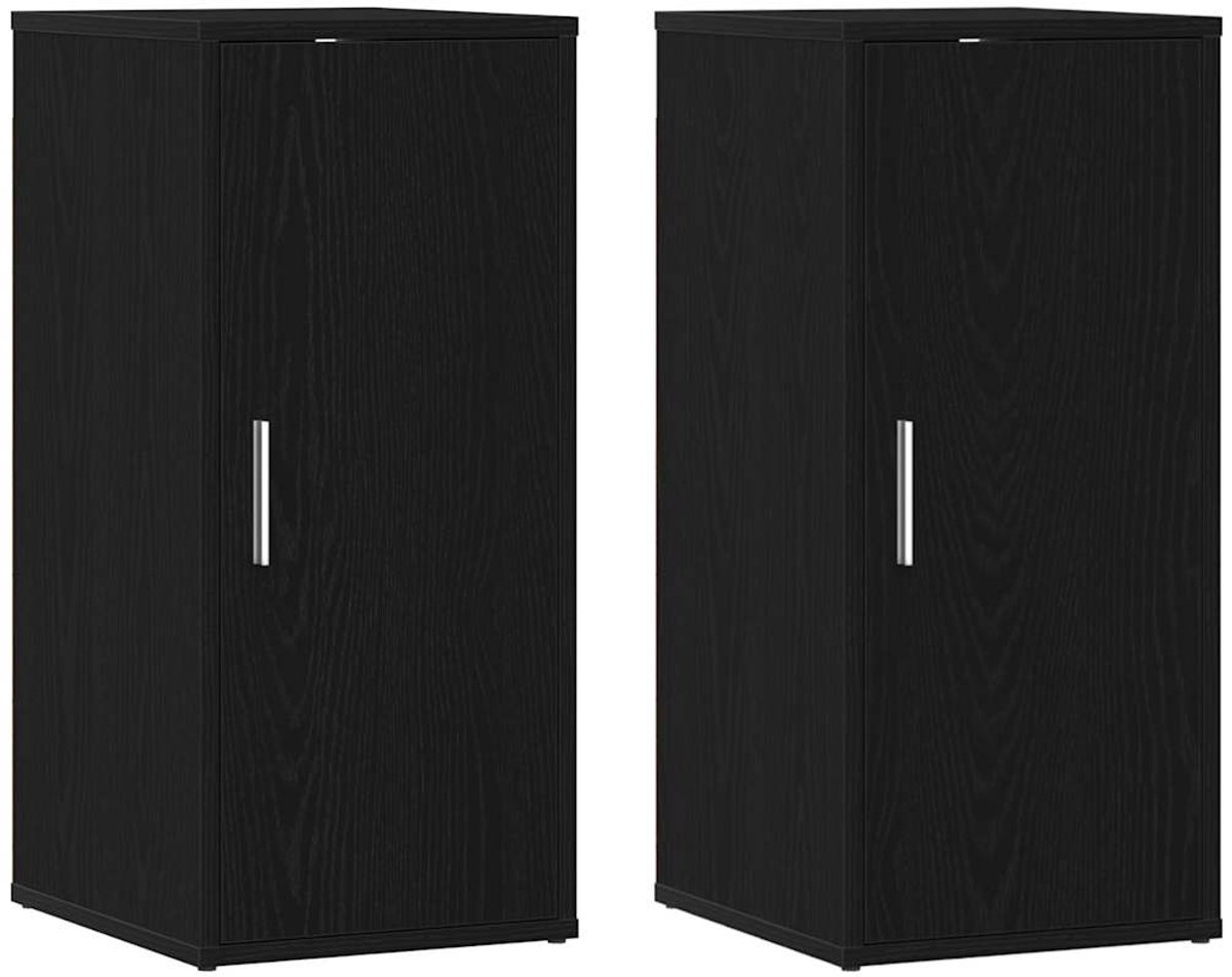 2 st Schoenenkast | Schoenenrek | Opbergkasten 32x35x70 cm spaanplaat zwart eikenkleurig (6248446695228)