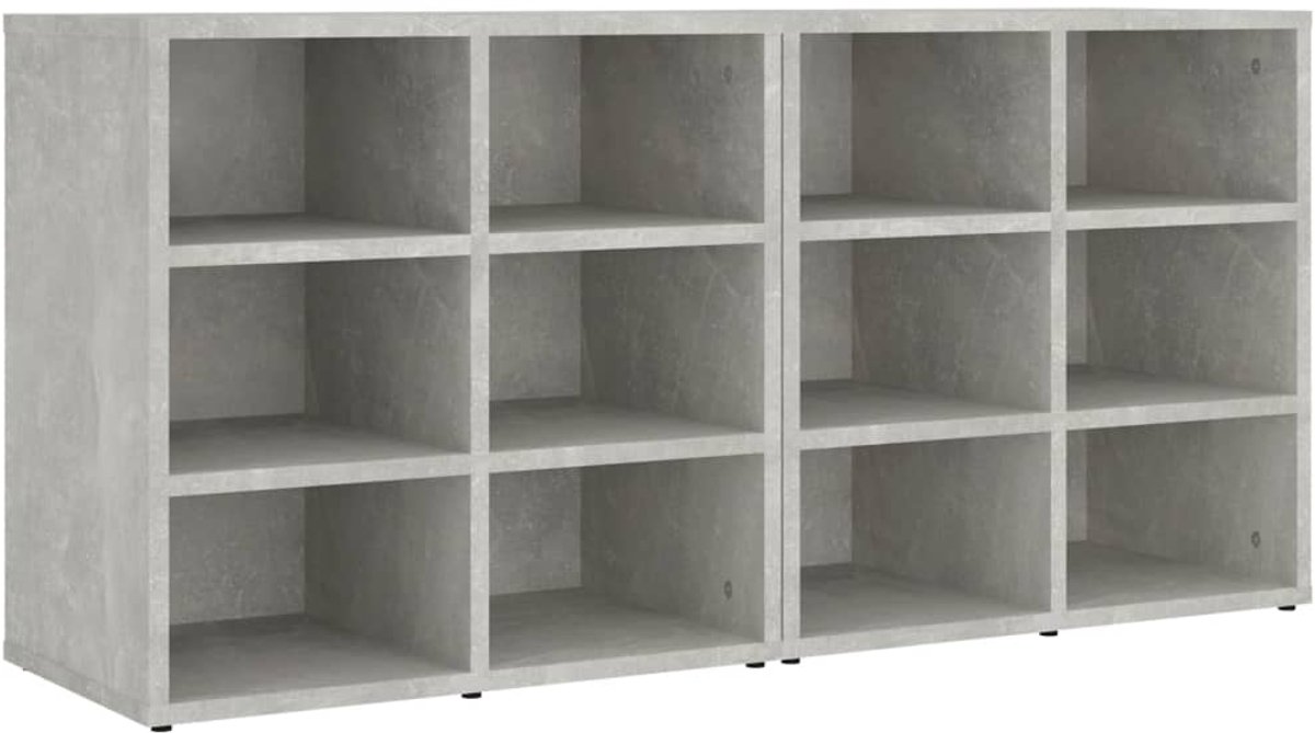 2 st Schoenenkast | Schoenenrek | Opbergkasten 52,5x30x50 cm betongrijs (6248446695167)