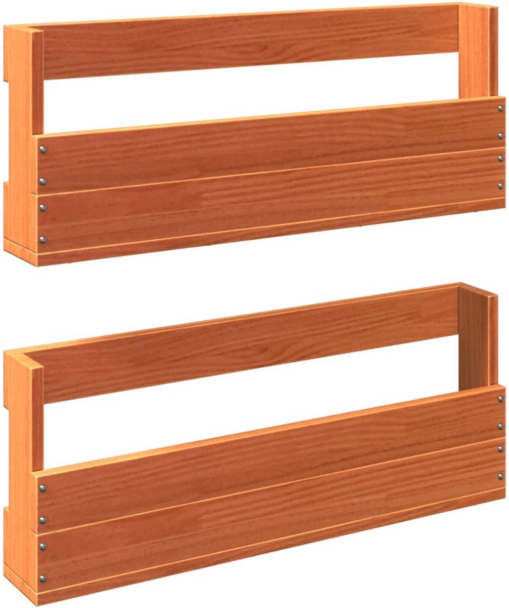 2 st Schoenenkast | Schoenenrekken 59x8,5x23,5 cm massief grenenhout wasbruin (6248446699110)