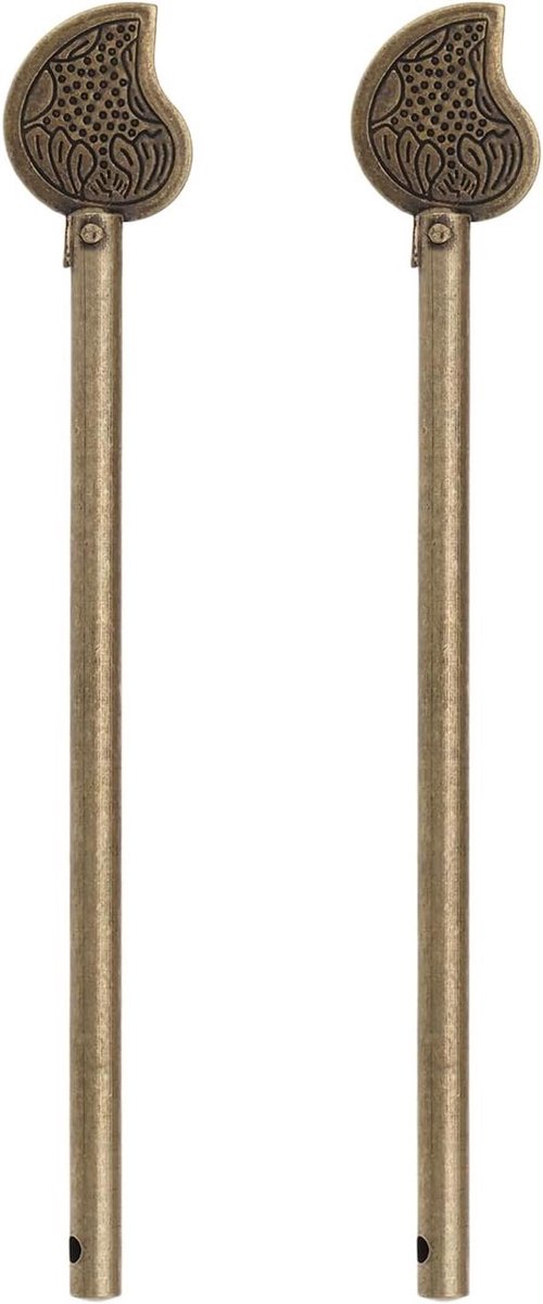 Allecta - Retro Brons Locking Pin Chinese Blad Stijl Kast Sleutelgrendel 2 Stuks - Deurbout Lade Deur Garderobe Schoenenkast (14mm) (8785352522104)