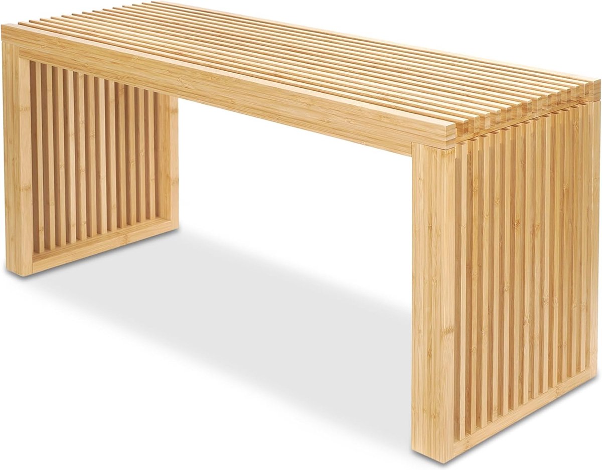 Bamboe Eetkamerbank - Multifunctionele Zitbank voor Entree en Badkamer - 90x33x43 cm - Duurzaam en Stijlvol Halbankje (6152604260268)