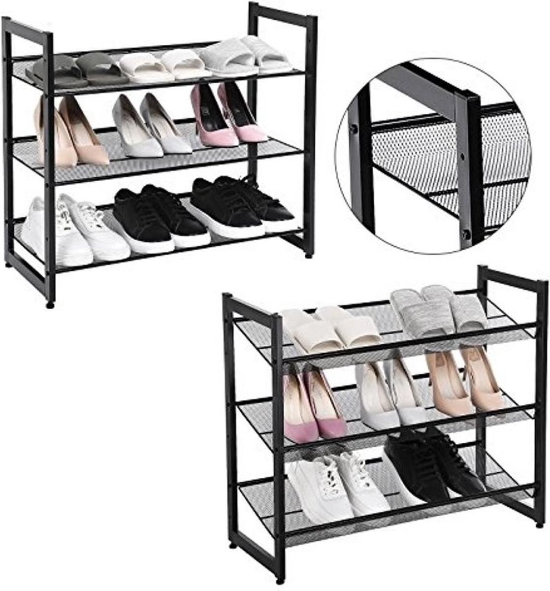 Bobbel Home - Stapelbaar 3 Laags Schoenenrek - 12 Paar Schoenen (8719325781403)