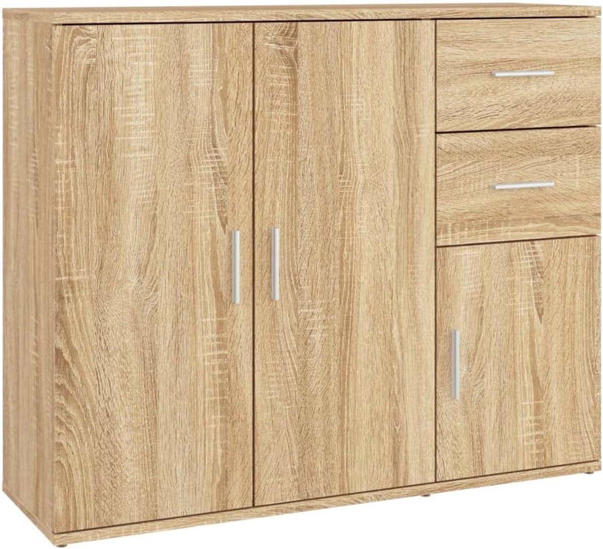Dressoir Kast 91x29.5x75 cm met Opbergruimte in Sonoma Eiken (9101025765644)