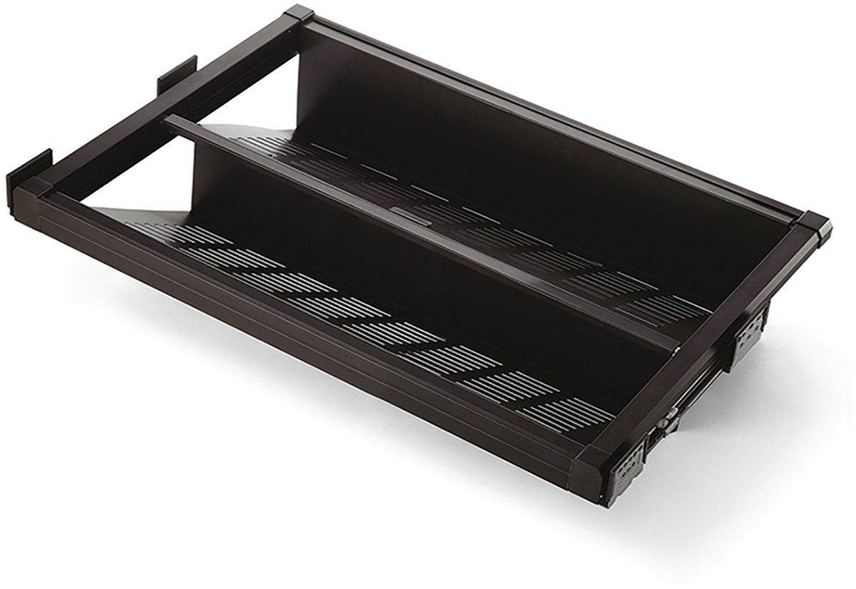 Emuca Schoenenlade uitschuifbaar voor in kasten, unit 600 mm, zachte sluiting, Staal, Mokka kleur (8432393003955)