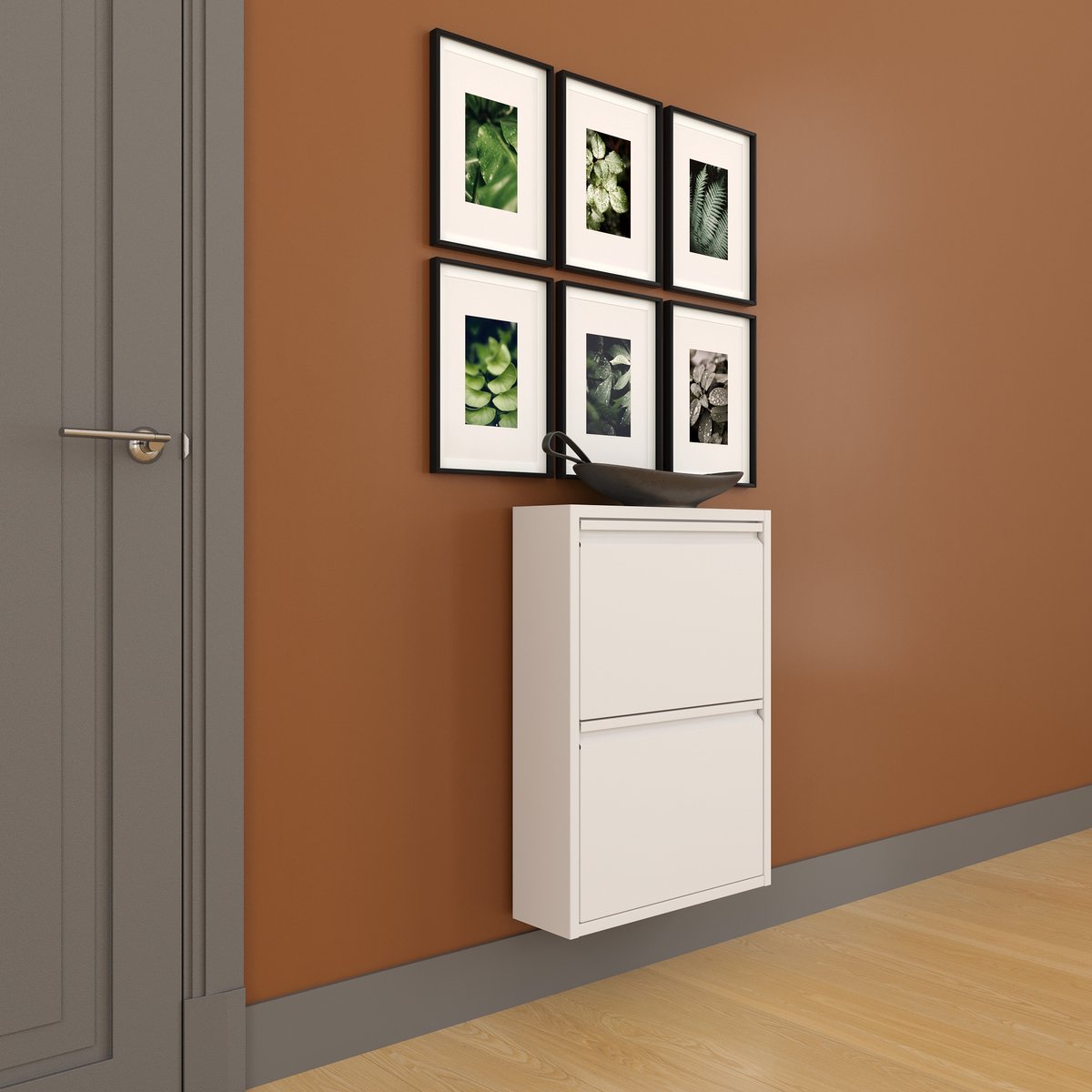 Furni24 Shoe closet, metaal 50 x 15 x 70,5 cm, wit RAL 9003 (8684032201882)