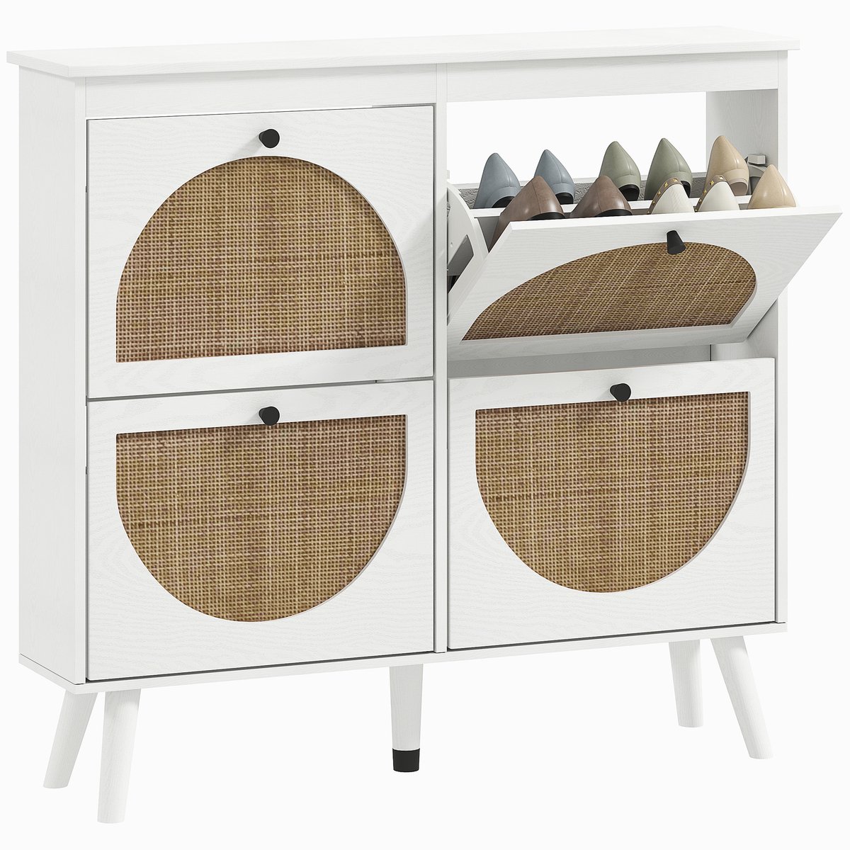 HOMCOM Klapbare schoenenkast - Spaanplaat - 105x24x97,5cm - Wit (3662970217511)