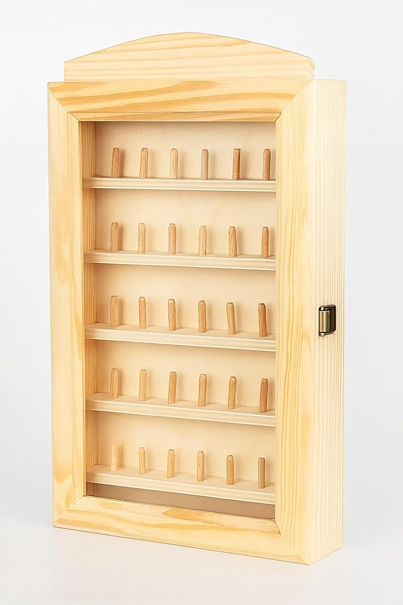 Houten Vitrinekast voor het Tentoonstellen van 35 Vingerhoedjes (9101035744615)
