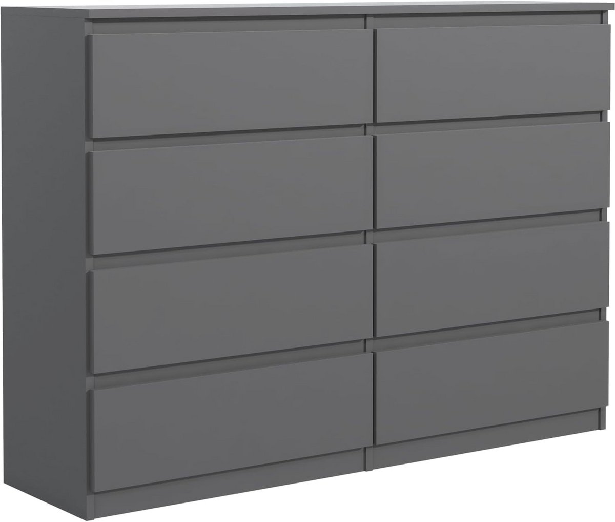 Ladekast met 8 Lades - Houten Dressoir voor Slaapkamer en Woonkamer - Modern Design 120x101,5x39 cm - Ruimtebesparende Opbergoplossing (9101022552193)