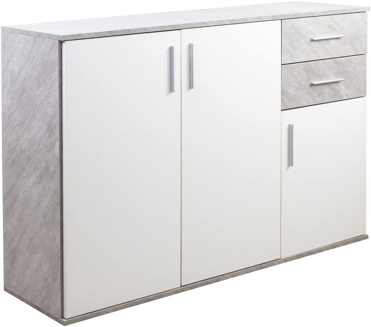 Minimalistische Kast met 3 Deuren en 2 Laden - Robuust en Veelzijdig Meubel voor Slaapkamer, Woonkamer en Thuiskantoor (9101039567425)