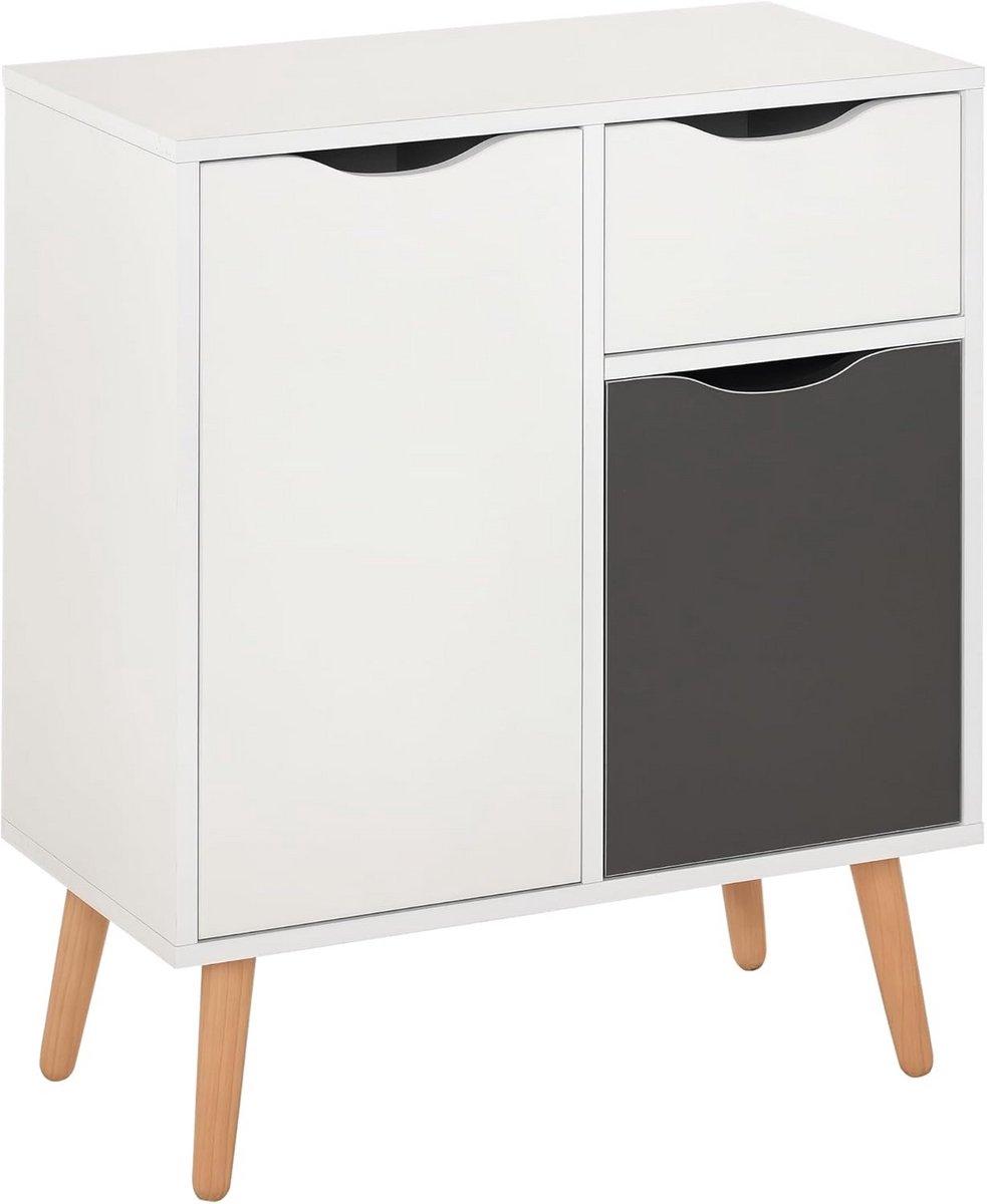 Opslagkast Dressoir met Lade en Massief Houten Poten voor Woonkamer of Hal (9101048797059)