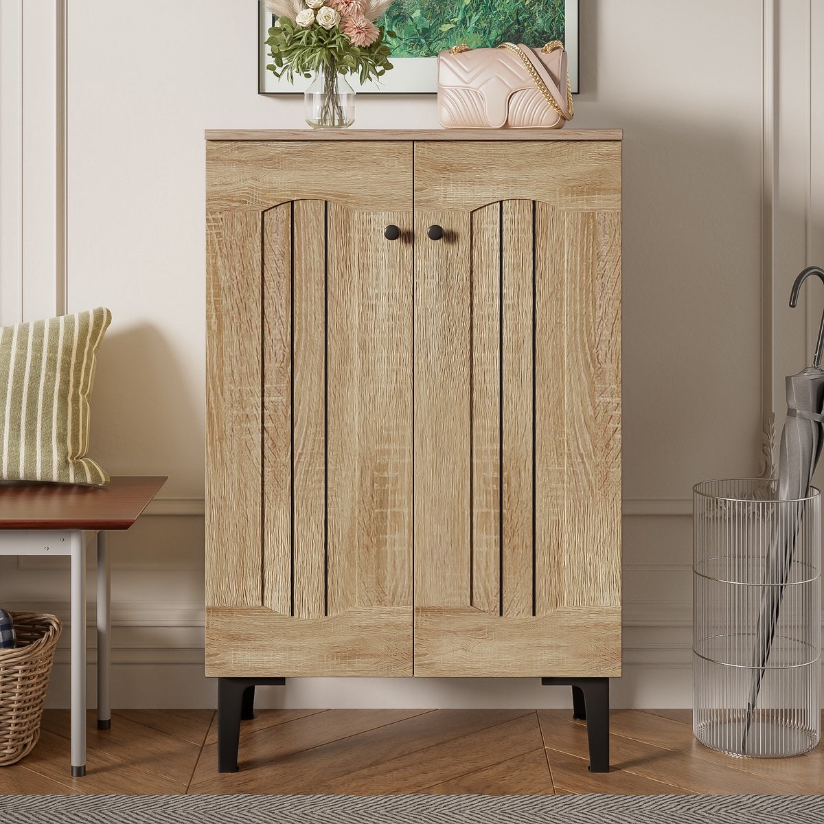 PHOEBE CAT Schoenenkast - Dubbele deuren - 4 planken - Halmeubel - Natuurlijke (6243254148249)