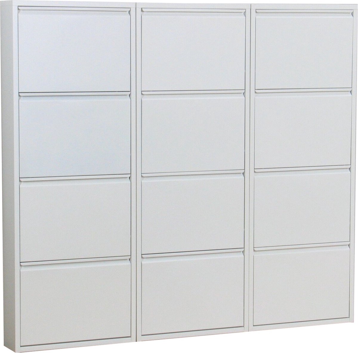 Pisa schoenenkast wit metaal met 4 vakken - set van 3. (7435110680676)