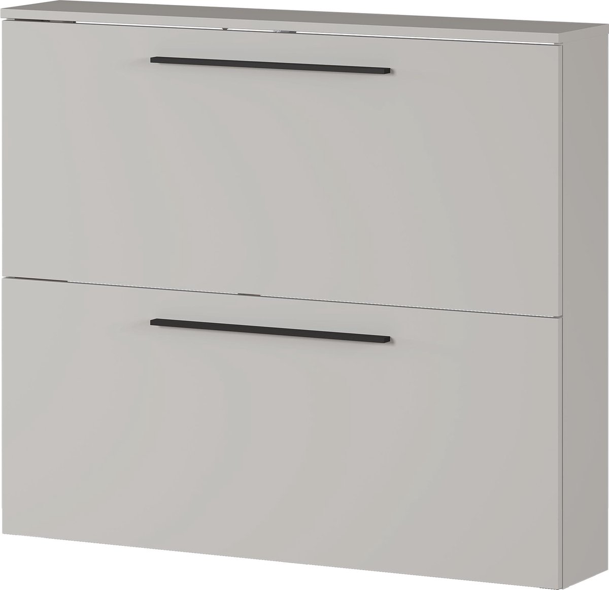 Schoenenkast Nicole Lichtgrijs - 8 paar schoenen - Breedte 100 cm - Hoogte 85 cm - Diepte 19 cm - Met kleppen (6097135178128)