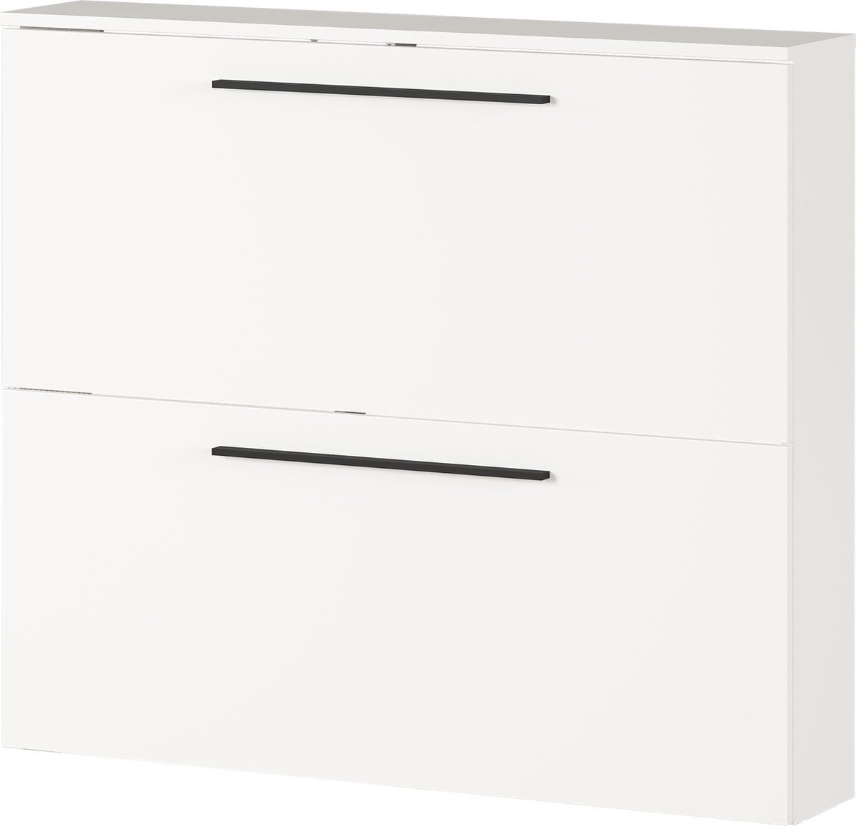 Schoenenkast Nicole Wit - 8 paar schoenen - Breedte 100 cm - Hoogte 85 cm - Diepte 19 cm - Met kleppen (6097139868872)