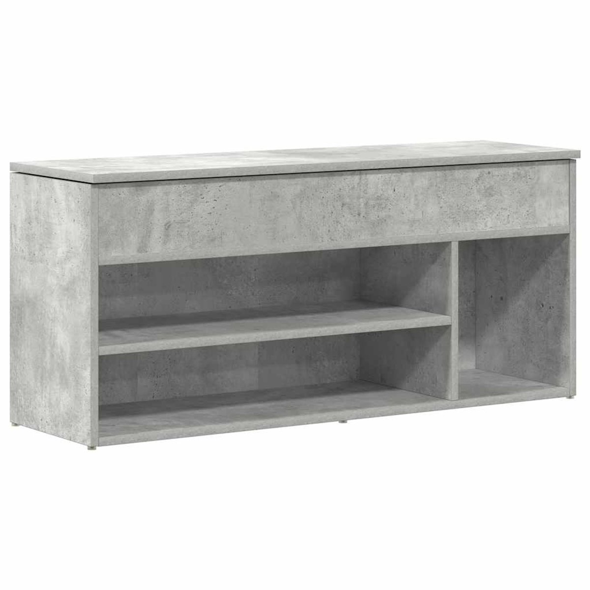 Schoenenkast | Schoenenbank | Schoenenrek 102x30,5x45 cm bewerkt hout betongrijs (6248446696010)