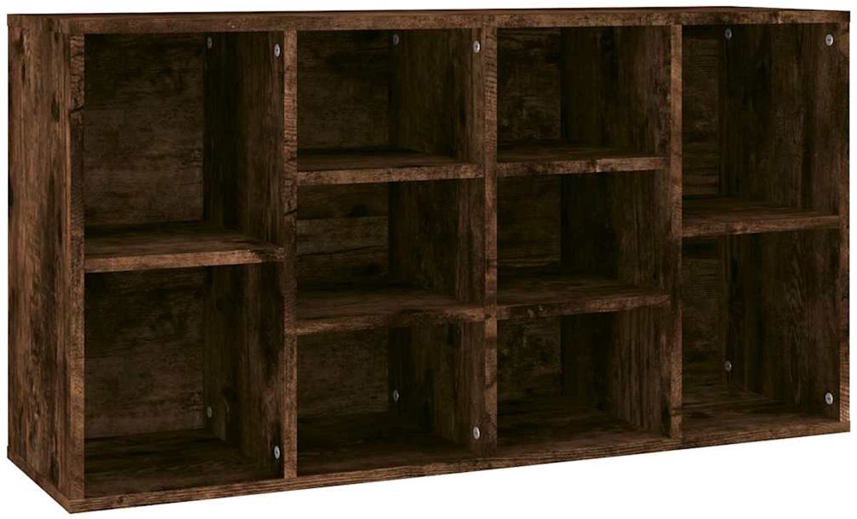 Schoenenkast | Schoenenbank | Schoenenrek 103x30x55 cm bewerkt hout gerookt eikenkleurig (6248446696560)