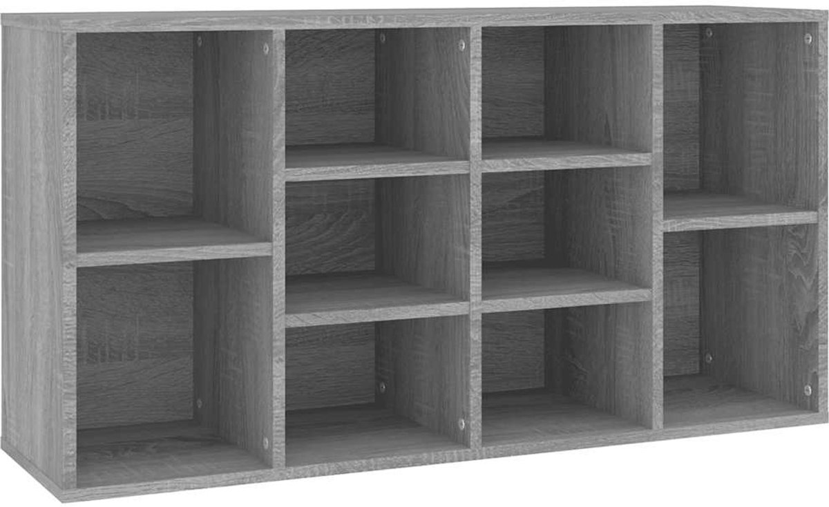 Schoenenkast | Schoenenbank | Schoenenrek 103x30x55 cm bewerkt hout grijs sonoma eiken (6248446696577)