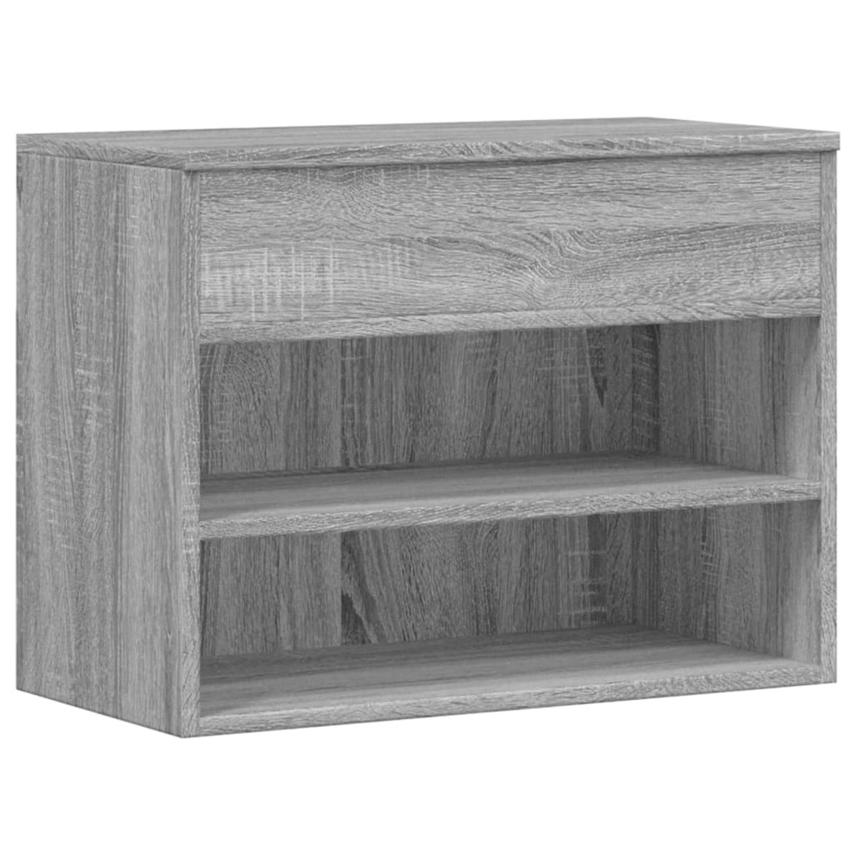 Schoenenkast | Schoenenbank | Schoenenrek 60x30x45 cm bewerkt hout grijs sonoma eikenkleurig (6248446696676)