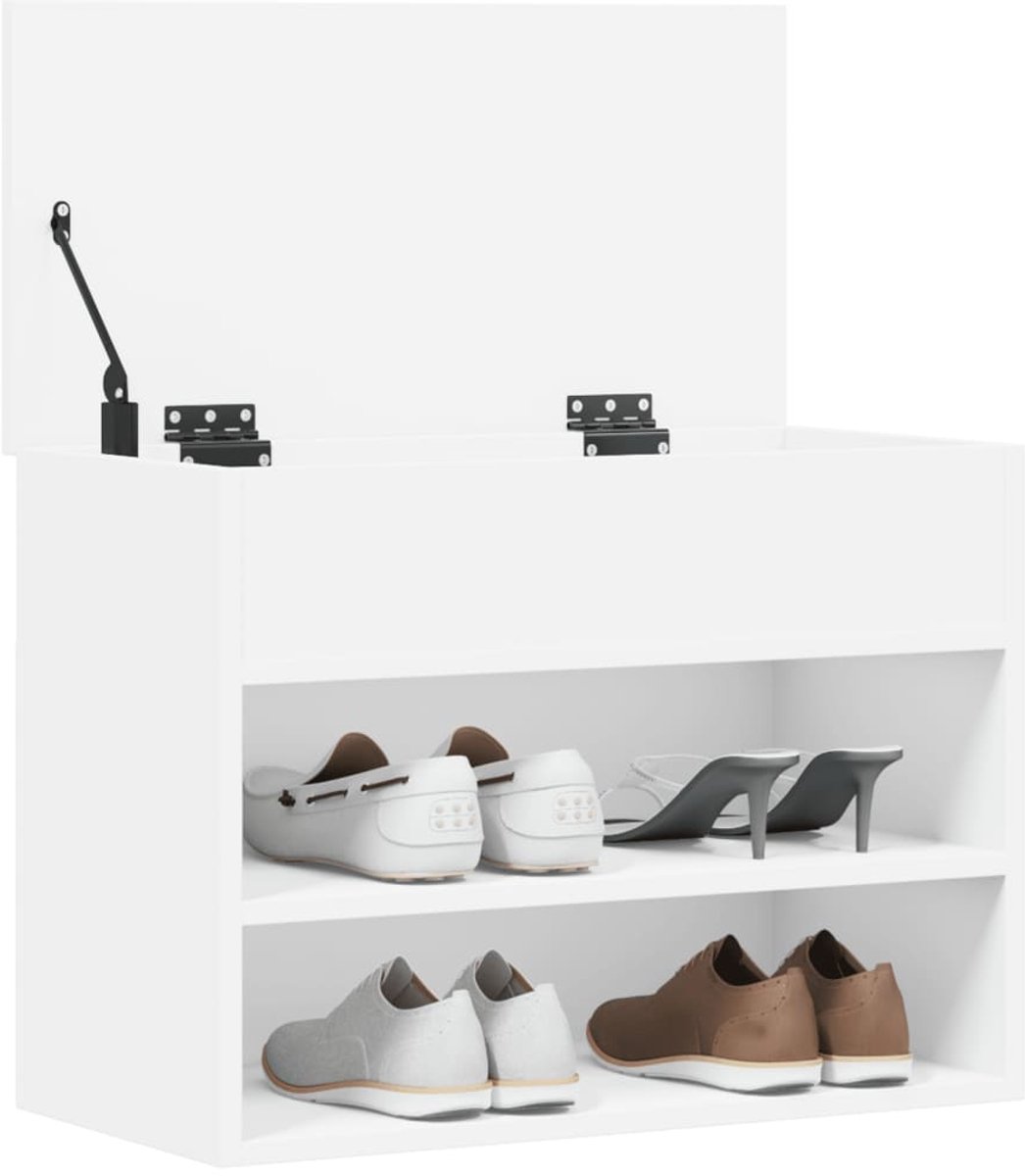 Schoenenkast | Schoenenbank | Schoenenrek 60x30x45 cm bewerkt hout wit (6248446696706)