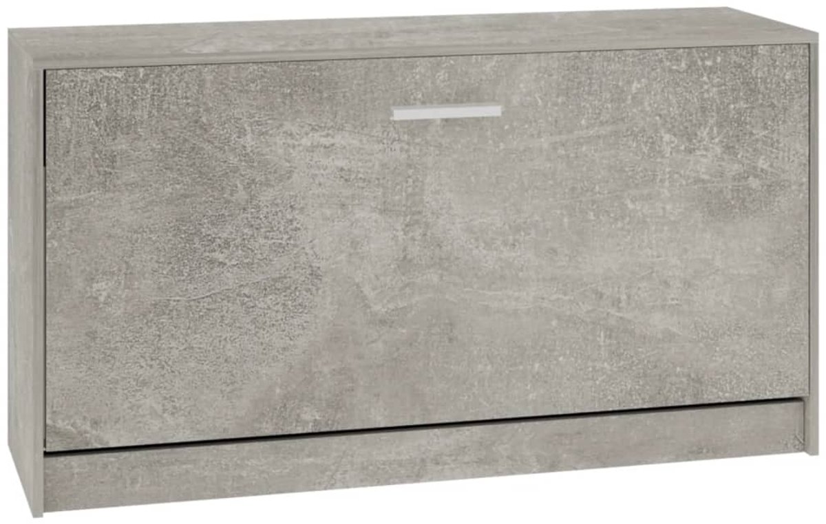 Schoenenkast | Schoenenbank | Schoenenrek 80x24x45 cm bewerkt hout betongrijs (6248446696737)