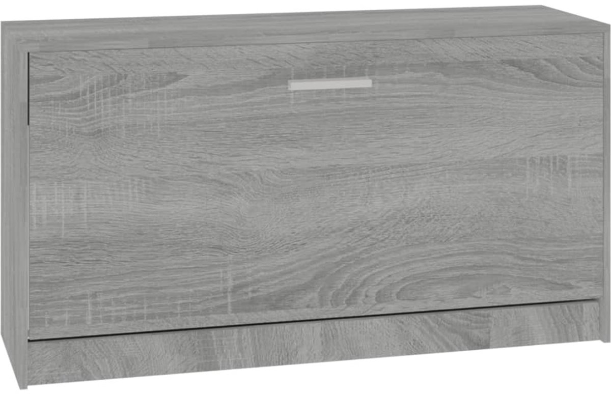 Schoenenkast | Schoenenbank | Schoenenrek 80x24x45 cm bewerkt hout grijs sonoma eikenkleur (6248446696751)