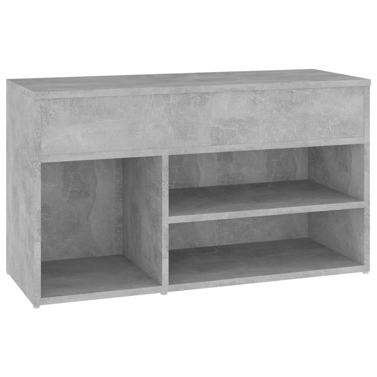 Schoenenkast | Schoenenbank | Schoenenrek 80x30x45 cm bewerkt hout betongrijs (6248446696768)
