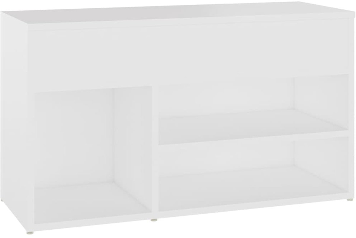 Schoenenkast | Schoenenbank | Schoenenrek 80x30x45 cm bewerkt hout wit (6248446696829)