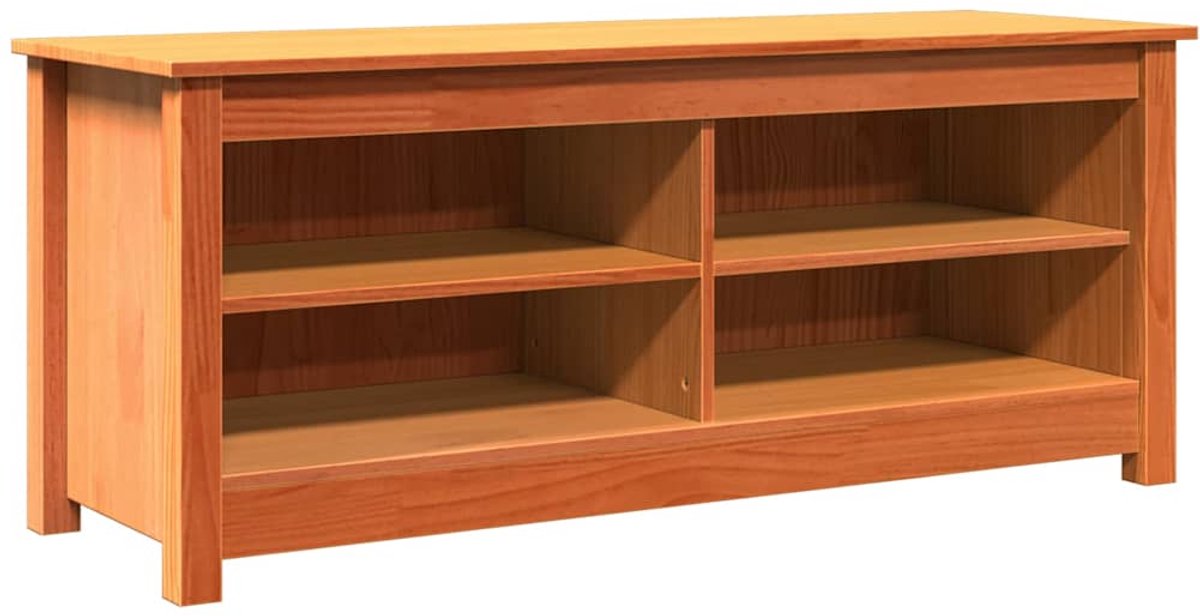 Schoenenkast | Schoenenbank | Schoenenrek Wasbruin 110 x 38 x 45.5 cm Massief grenenhout (6248446697093)