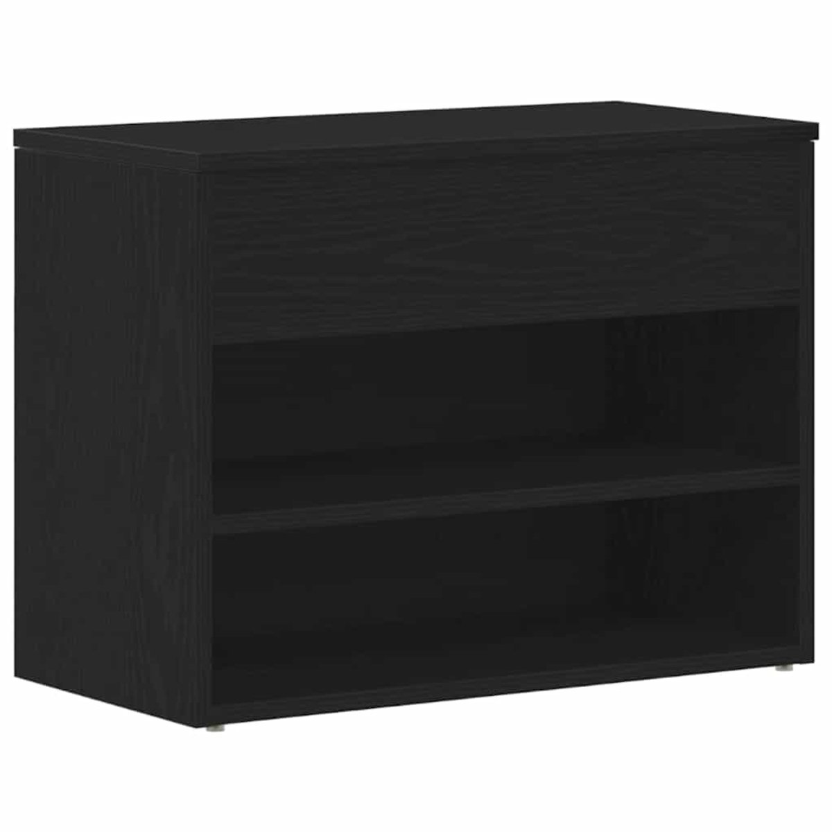 Schoenenkast | Schoenenbank | Schoenenrek met plank Zwart eiken 60 x 30 x 45 cm Bewerkt hout (6248446697048)