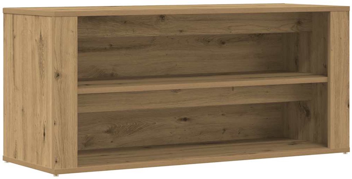 Schoenenkast | Schoenenbank | Schoenenrekje 100x35x45 cm bewerkt hout artisanaal eikenkleur (6248446697116)