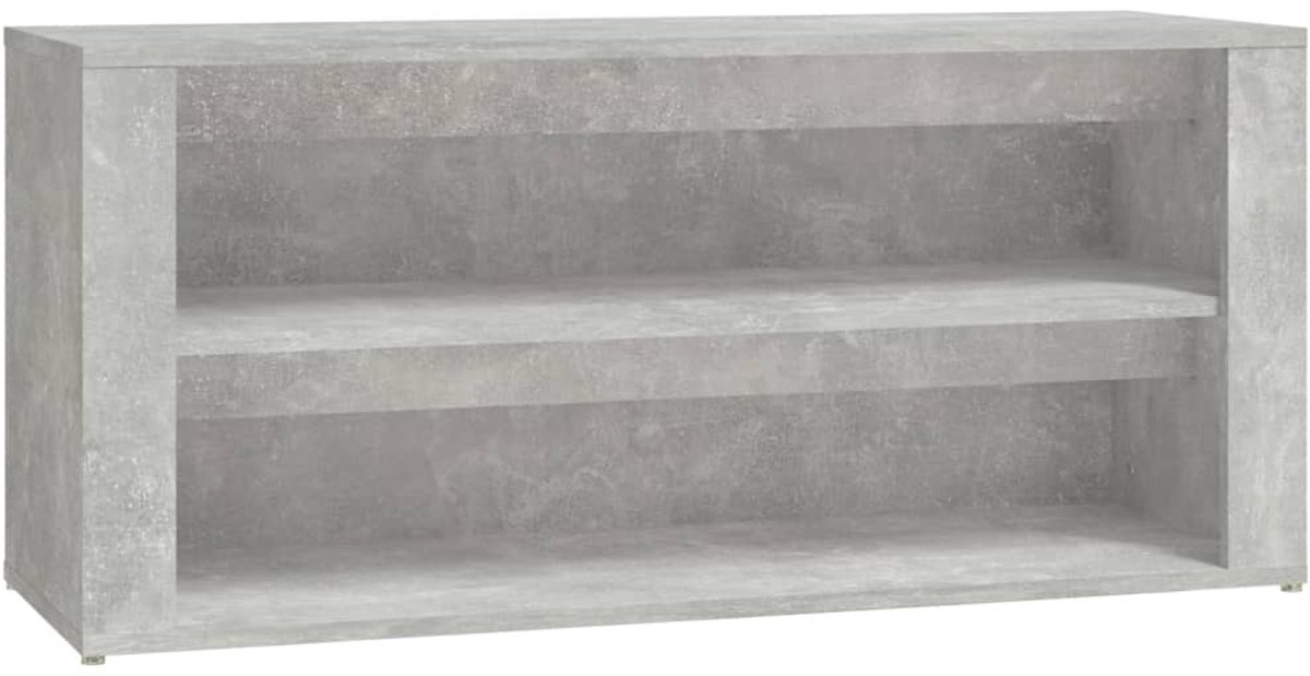 Schoenenkast | Schoenenrek 100x35x45 cm bewerkt hout betongrijs (6248446697239)