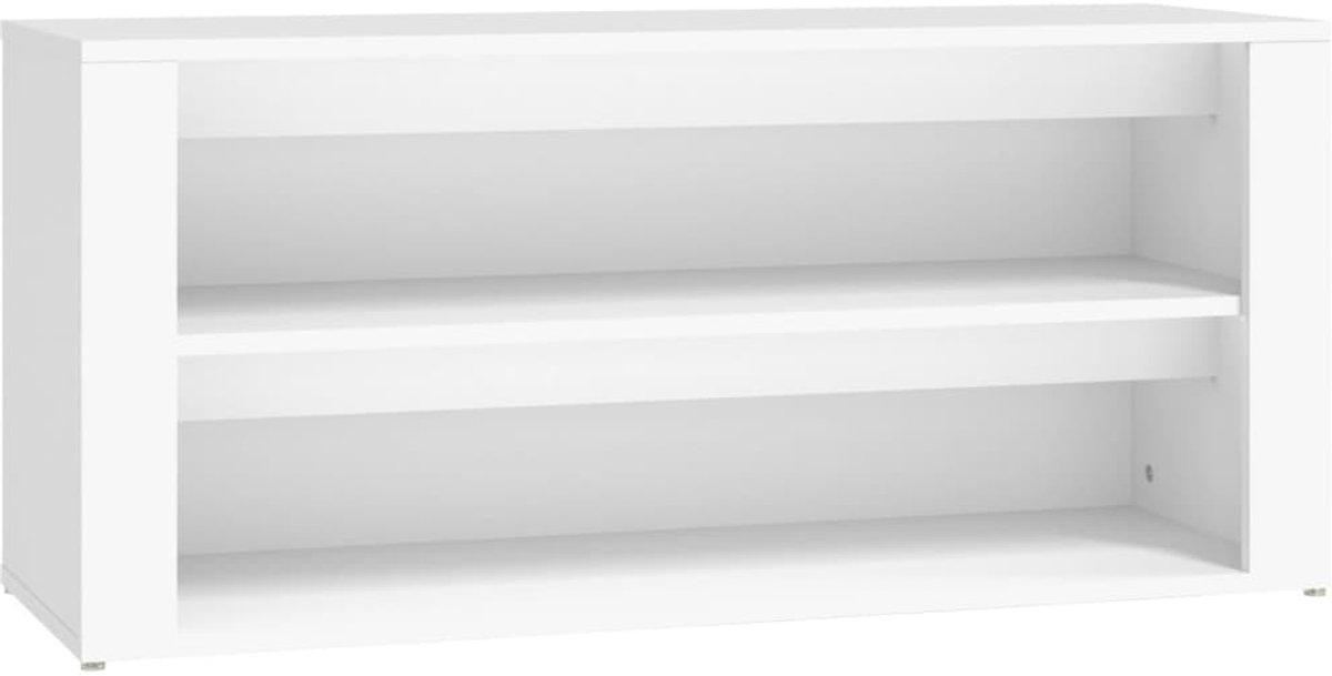 Schoenenkast | Schoenenrek 100x35x45 cm bewerkt hout wit (6248446697260)