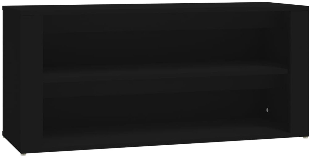 Schoenenkast | Schoenenrek 100x35x45 cm bewerkt hout zwart (6248446697277)
