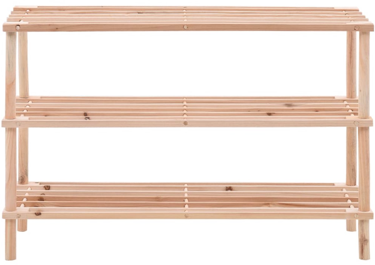 Schoenenkast | Schoenenrek 3-laags massief vurenhout (6248446697369)