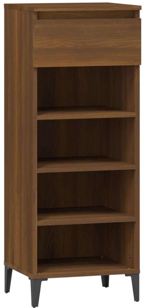 Schoenenkast | Schoenenrek 40x36x105 cm bewerkt hout bruin eikenkleur (6248446697376)