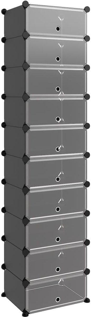 Schoenenkast | Schoenenrek 44x32x174 cm polypropeen zwart (6248446697444)