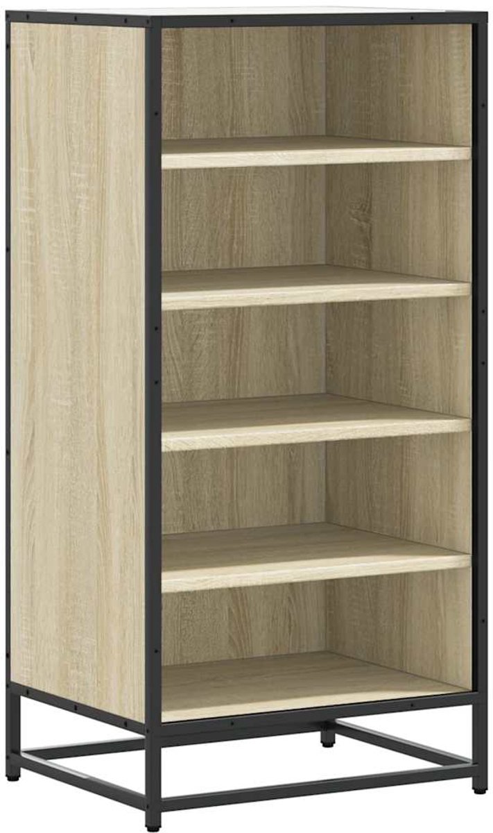 Schoenenkast | Schoenenrek 48x38x97,5 cm bewerkt hout sonoma eikenkleurig (6248446697550)