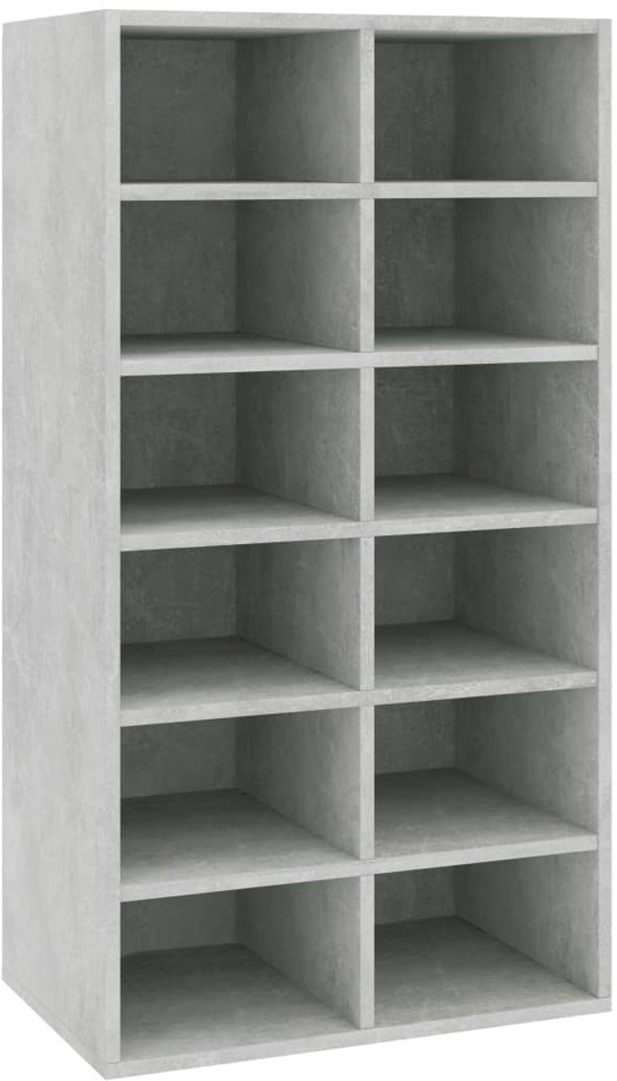 Schoenenkast | Schoenenrek 54x34x100,5 cm bewerkt hout betongrijs (6248446697635)