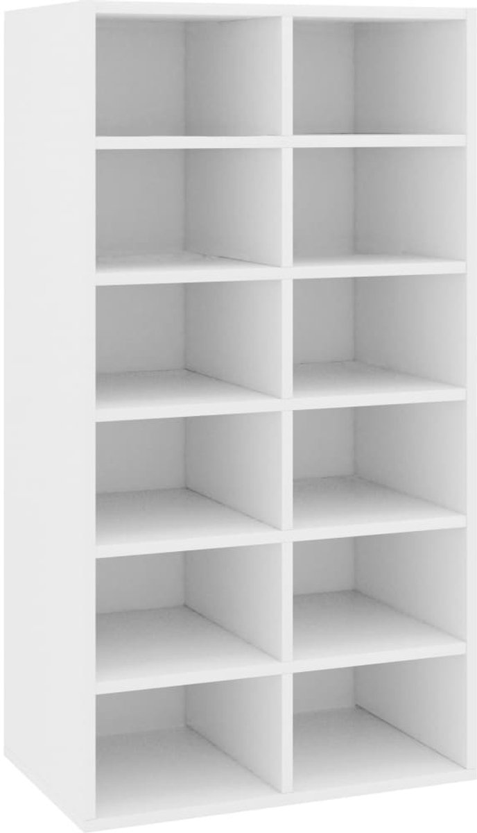 Schoenenkast | Schoenenrek 54x34x100,5 cm bewerkt hout wit (6248446697680)