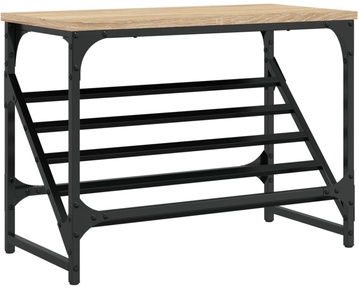 Schoenenkast | Schoenenrek 60x30x45 cm bewerkt hout sonoma eikenkleurig (6248446697918)