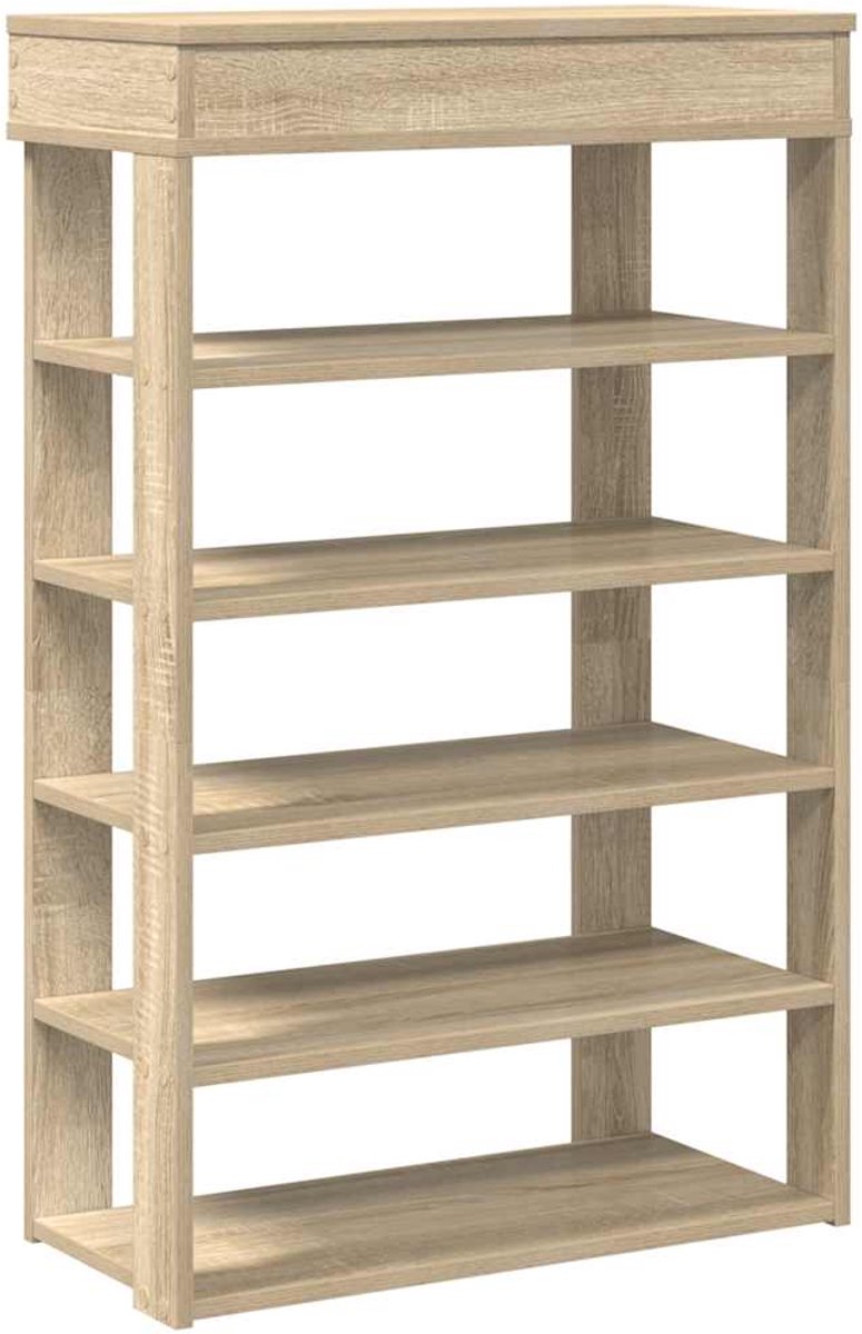 Schoenenkast | Schoenenrek 60x30x98 cm bewerkt hout sonoma eikenkleurig (6248446697987)